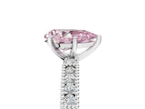 White gold Fancy Pink Pear  Solitaire with Pavé Band and Four-Prong Setting_321