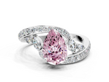 White gold Fancy Pink Pear  Solitaire with Pavé Twist Band and Four-Prong Setting_89