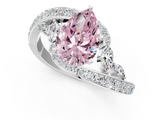 White gold Fancy Pink Pear  Solitaire with Pavé Twist Band and Four-Prong Setting_91