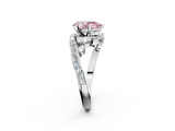 White gold Fancy Pink Pear  Solitaire with Pavé Twist Band and Four-Prong Setting_91