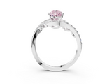 White gold Fancy Pink Pear  Solitaire with Pavé Twist Band and Four-Prong Setting_93