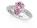 White gold Fancy Pink Pear  Solitaire with Pave Band and Four-Prong Setting_4