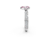 White gold Fancy Pink Pear  Solitaire with Pave Band and Four-Prong Setting_5