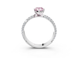 White gold Fancy Pink Pear  Solitaire with Pave Band and Four-Prong Setting_6