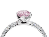 White gold Fancy Pink Pear  Solitaire with Pave Band and Four-Prong Setting_7