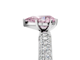 White gold Fancy Pink Pear  Solitaire with Pave Band and Four-Prong Setting_8