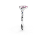 White gold Fancy Pink Pear  Solitaire with Side Baguettes and Channel Set Band_67