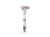 White gold Fancy Pink Pear  Solitaire with Tapered Baguette Side Stones on a Classic Band with Four-Prong Setting_88