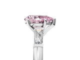 White gold Fancy Pink Pear  Solitaire with Tapered Baguette Side Stones on a Classic Band with Four-Prong Setting_90