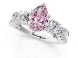 White gold Fancy Pink Pear  Three-Stone Diamond Ring with Pavé Split Shank and Four-Prong Setting_63