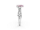 White gold Fancy Pink Pear  Three-Stone Diamond Ring with Pavé Split Shank and Four-Prong Setting_63