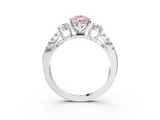 White gold Fancy Pink Pear  Three-Stone Diamond Ring with Pavé Split Shank and Four-Prong Setting_64