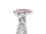 White gold Fancy Pink Pear  Three-Stone Diamond Ring with Pavé Split Shank and Four-Prong Setting_67