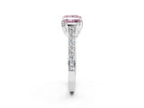 White gold Fancy Pink Princess  Brilliant Cut Diamond Engagement Ring with Pavé Band and Four-Prong Setting_31