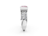 White gold Fancy Pink Princess  Brilliant Diamond Channel Set Wide Band Ring with Bezel Setting_2