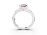 White gold Fancy Pink Princess  Brilliant Diamond Channel Set Wide Band Ring with Bezel Setting_3