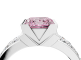 White gold Fancy Pink Princess  Brilliant Diamond Channel Set Wide Band Ring with Bezel Setting_4