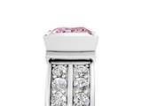 White gold Fancy Pink Princess  Brilliant Diamond Channel Set Wide Band Ring with Bezel Setting_5