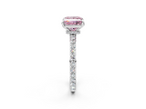 White gold Fancy Pink Princess  Brilliant Pavé Band Solitaire with Four-Prong Setting_19