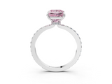 White gold Fancy Pink Princess  Brilliant Pavé Band Solitaire with Four-Prong Setting_20