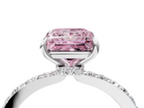 White gold Fancy Pink Princess  Brilliant Pavé Band Solitaire with Four-Prong Setting_21