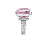 White gold Fancy Pink Princess  Brilliant Pavé Band Solitaire with Four-Prong Setting_22
