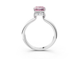 White gold Fancy Pink Princess  Brilliant Solitaire Engagement Ring with Six-Prong Setting and Classic Band_3