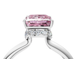 White gold Fancy Pink Princess  Brilliant Solitaire Engagement Ring with Six-Prong Setting and Classic Band_4