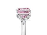 White gold Fancy Pink Princess  Brilliant Solitaire Engagement Ring with Six-Prong Setting and Classic Band_5