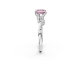 White gold Fancy Pink Princess  Brilliant Solitaire with Leaf Motif Band and Four-Prong Setting_34
