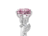 White gold Fancy Pink Princess  Brilliant Solitaire with Leaf Motif Band and Four-Prong Setting_39