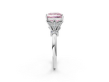 White gold Fancy Pink Princess  Brilliant Solitaire with Pave Band and Four-Prong Setting_2