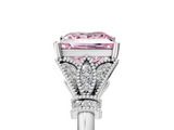 White gold Fancy Pink Princess  Brilliant Solitaire with Pave Band and Four-Prong Setting_5