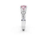 White gold Fancy Pink Princess  Brilliant Solitaire with Side Stones on a Pave Band and Four-Prong Setting_62