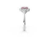 White gold Fancy Pink Princess Cut Brilliant Diamond with Cluster Setting on a Beaded Band and Four-Prong Setting_38