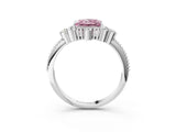 White gold Fancy Pink Princess Cut Brilliant Diamond with Cluster Setting on a Beaded Band and Four-Prong Setting_39