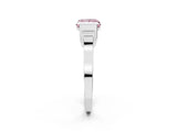 White gold Fancy Pink Princess Cut Brilliant Solitaire Diamond Ring with Channel Set Band and Bar Prong Setting_2