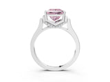 White gold Fancy Pink Princess Cut Brilliant Solitaire Diamond Ring with Channel Set Band and Bar Prong Setting_3