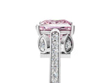 White gold Fancy Pink Princess  Cut Cathedral Pave Diamond Engagement Ring with Six-Prong Setting_37