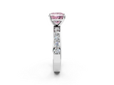 White gold Fancy Pink Princess  Cut Channel Set Diamond Engagement Ring with Four-Prong Setting_2
