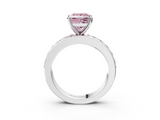 White gold Fancy Pink Princess  Cut Channel Set Diamond Engagement Ring with Four-Prong Setting_3