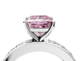 White gold Fancy Pink Princess  Cut Channel Set Diamond Engagement Ring with Four-Prong Setting_4