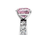White gold Fancy Pink Princess  Cut Channel Set Diamond Engagement Ring with Four-Prong Setting_5