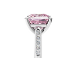 White gold Fancy Pink Princess  Cut Channel Set Solitaire Engagement Ring with Four-Prong Setting_5