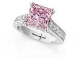 White gold Fancy Pink Princess  Cut Channel Set Solitaire Engagement Ring with Prong Setting_1
