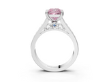White gold Fancy Pink Princess  Cut Channel Set Solitaire Engagement Ring with Prong Setting_3