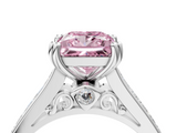 White gold Fancy Pink Princess  Cut Channel Set Solitaire Engagement Ring with Prong Setting_4