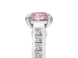 White gold Fancy Pink Princess  Cut Channel Set Solitaire Engagement Ring with Prong Setting_5