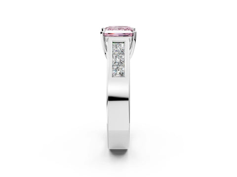 White gold Fancy Pink Princess Cut Cut Channel Set Solitaire Ring with Four-Prong Setting_14