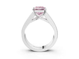 White gold Fancy Pink Princess Cut Cut Channel Set Solitaire Ring with Four-Prong Setting_15